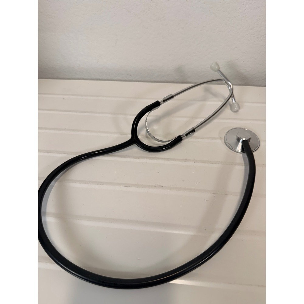 Professional Dual Head Stethoscope Black Medical Grade Halloween Costume Prop